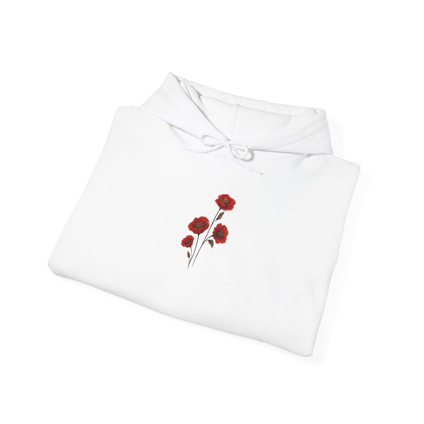 Floral Hoodie with Red Roses - Unisex Heavy Blend™ Sweatshirt