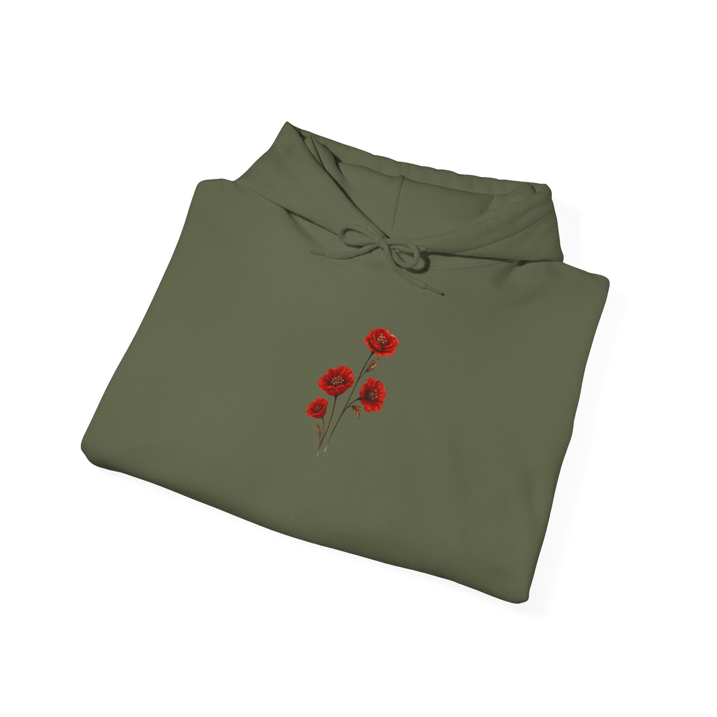 Floral Hoodie with Red Roses - Unisex Heavy Blend™ Sweatshirt