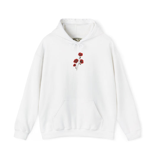 Floral Hoodie with Red Roses - Unisex Heavy Blend™ Sweatshirt
